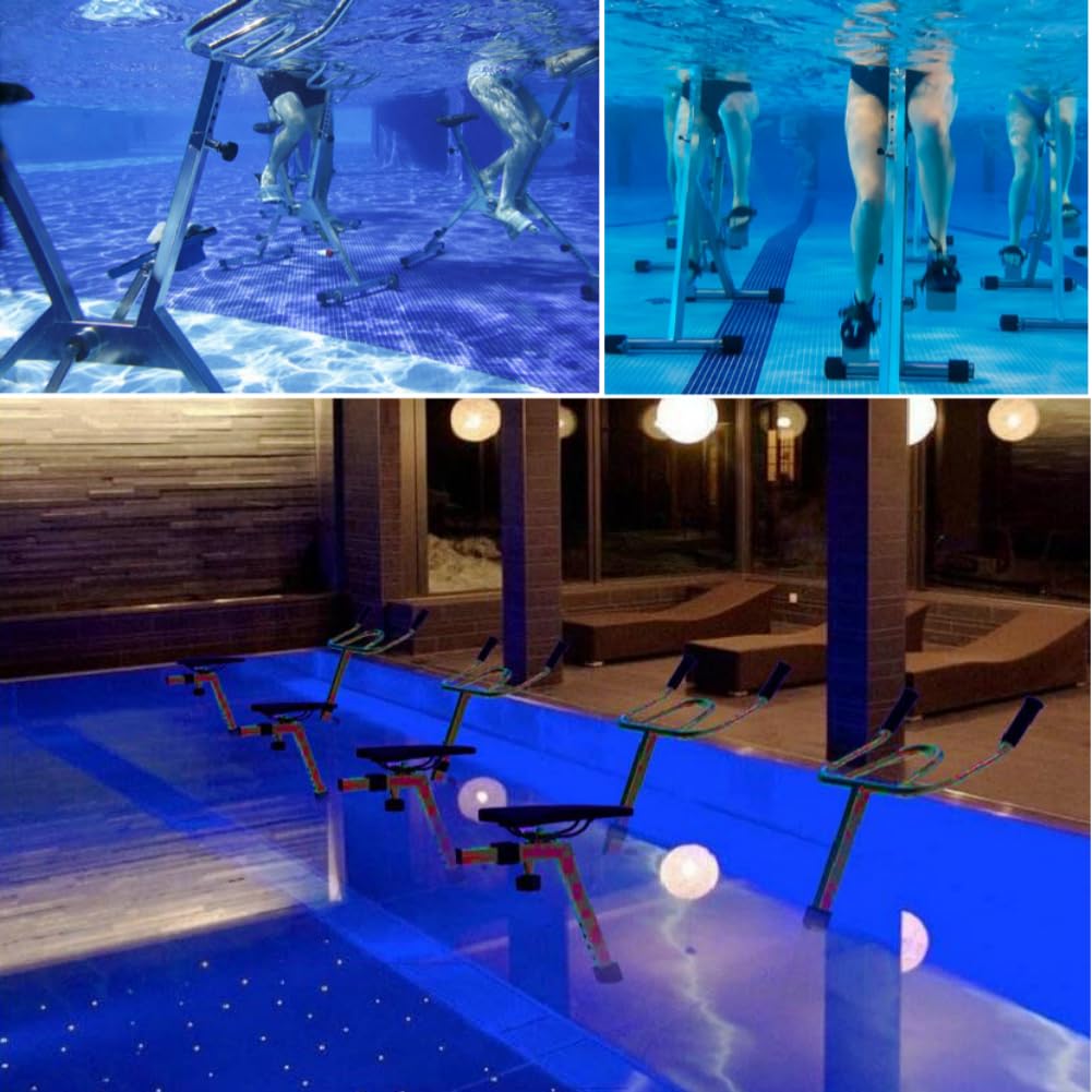 316L Stainless Steel Water Bike for Pool Exercise - Underwater Aquatic Fitness Equipment with Adjustable Resistance - Low Impact Swimming Pool Bicycle for Cardio Workout