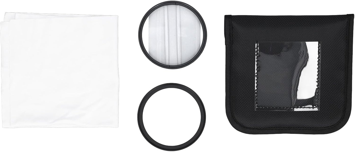 Yunseity 62mm Double Split Diopter Filter, Anti Oil Coating Layer Double Split Diopter Glass Lens Filter, Enhanced Blur