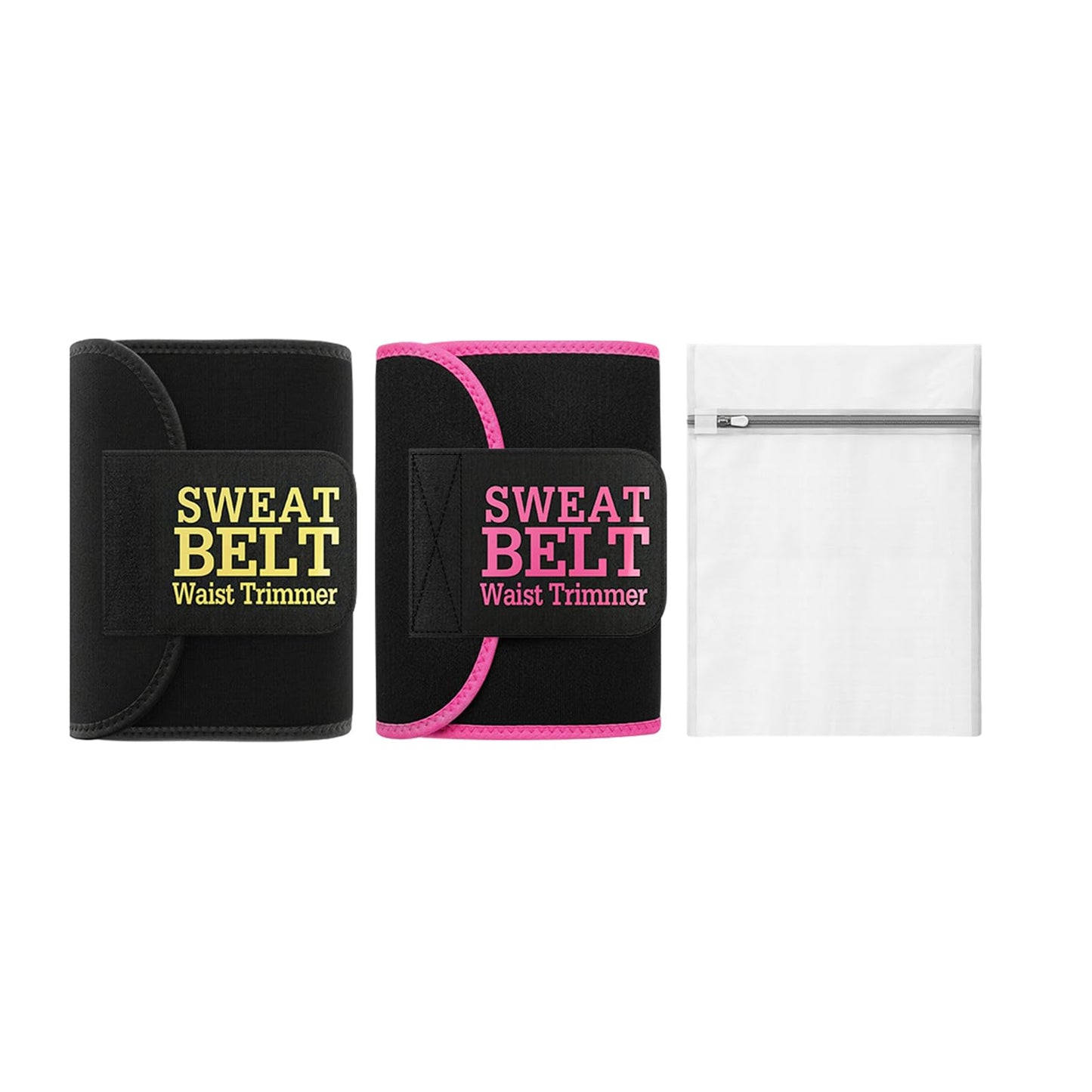 Aimoo 2 Pcs Waist Trainer for Wome, Sweat Waist Trimmer Belt, Sweat Band for Stomach Weighe loss,Sweat Belt Stomach Wrap (S(Pink+Black)
