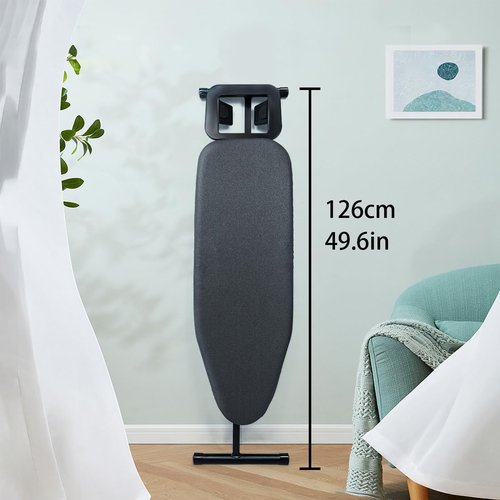 Duwee Ironing Board - 12"x36" Compact Design with Heat Resistant Cover & Thick Felt Pad - Black