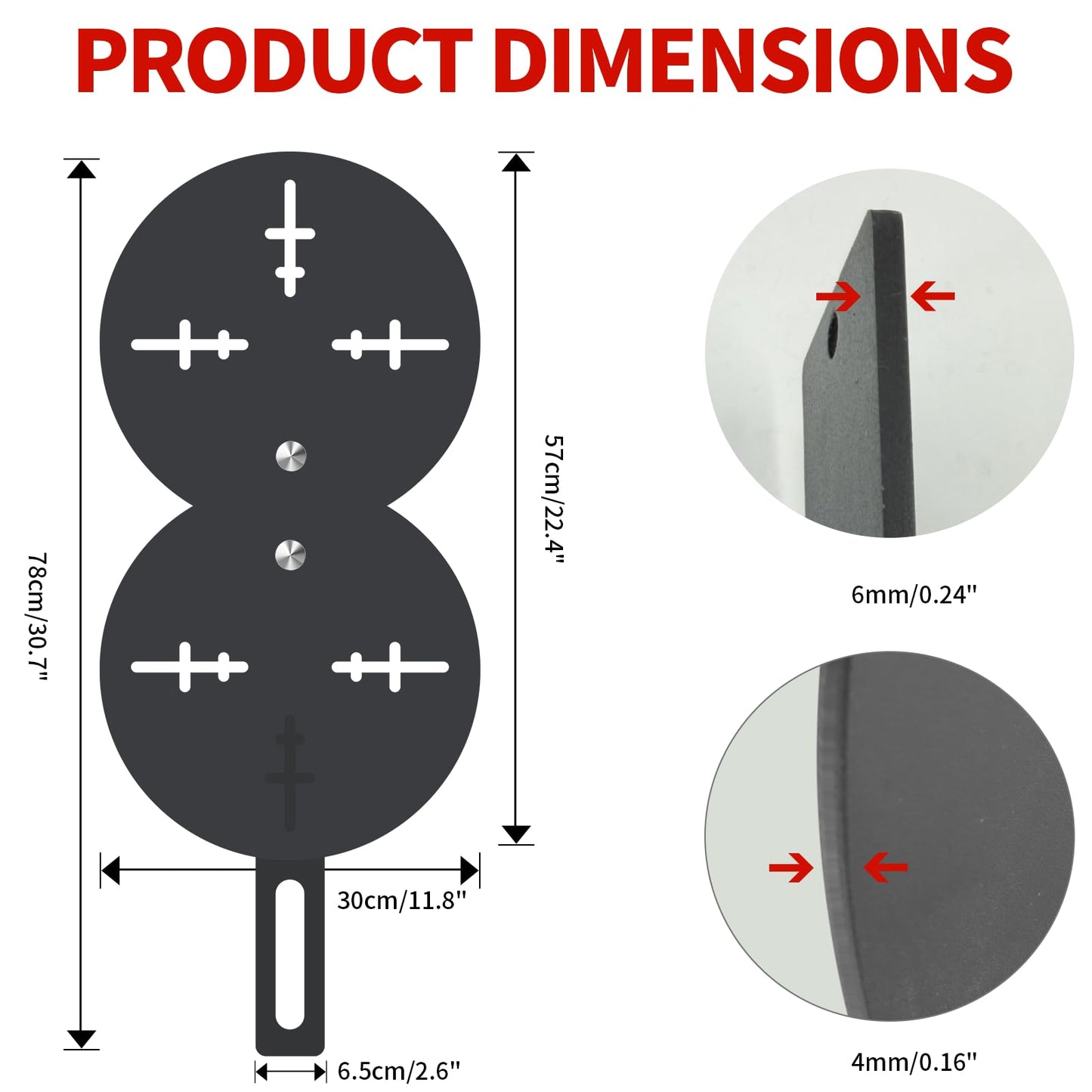 Wall Ball Target | Single & Double Heavy-Duty Plates for Wall Ball Training, Medicine Ball Target for Power Cage and Racks, Gym Fitness Enhance Strength and Explosive Power (0.7" / 18mm Aperture)