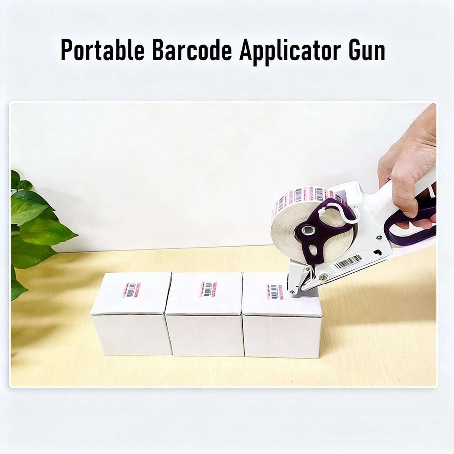 Tissting Label Applicator, Portable Barcode Applicator Gun Small Handheld Semi Automatic Labeler Supermarket Price Labeling Machine for Round Bottles, Boxes, Fruits Labeling (YH-30)