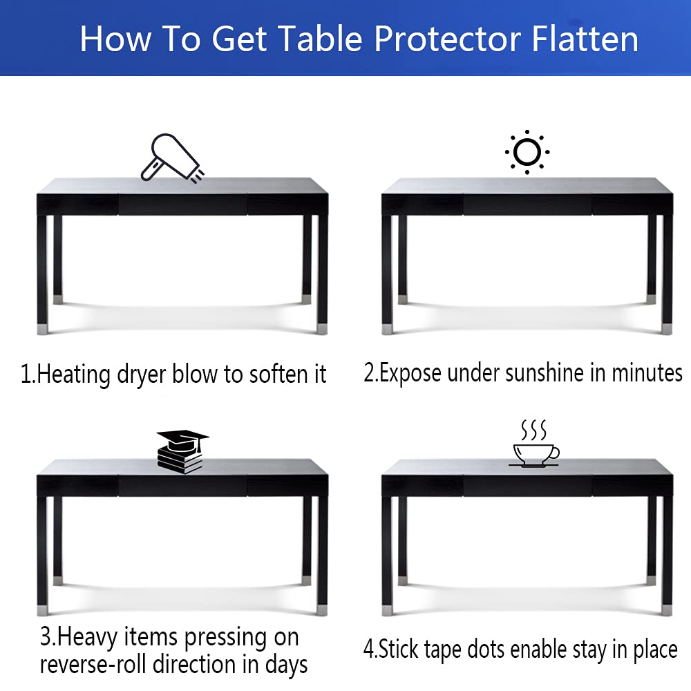 Thicken Clear PVC Office Desk Blotter Cover Protector Rectangular Plastic Table Cover Desk Pad Mat for Office & Computer Desk Topper Wooden Furniture Screen Protection Topper Wipeable 17x28 Inch