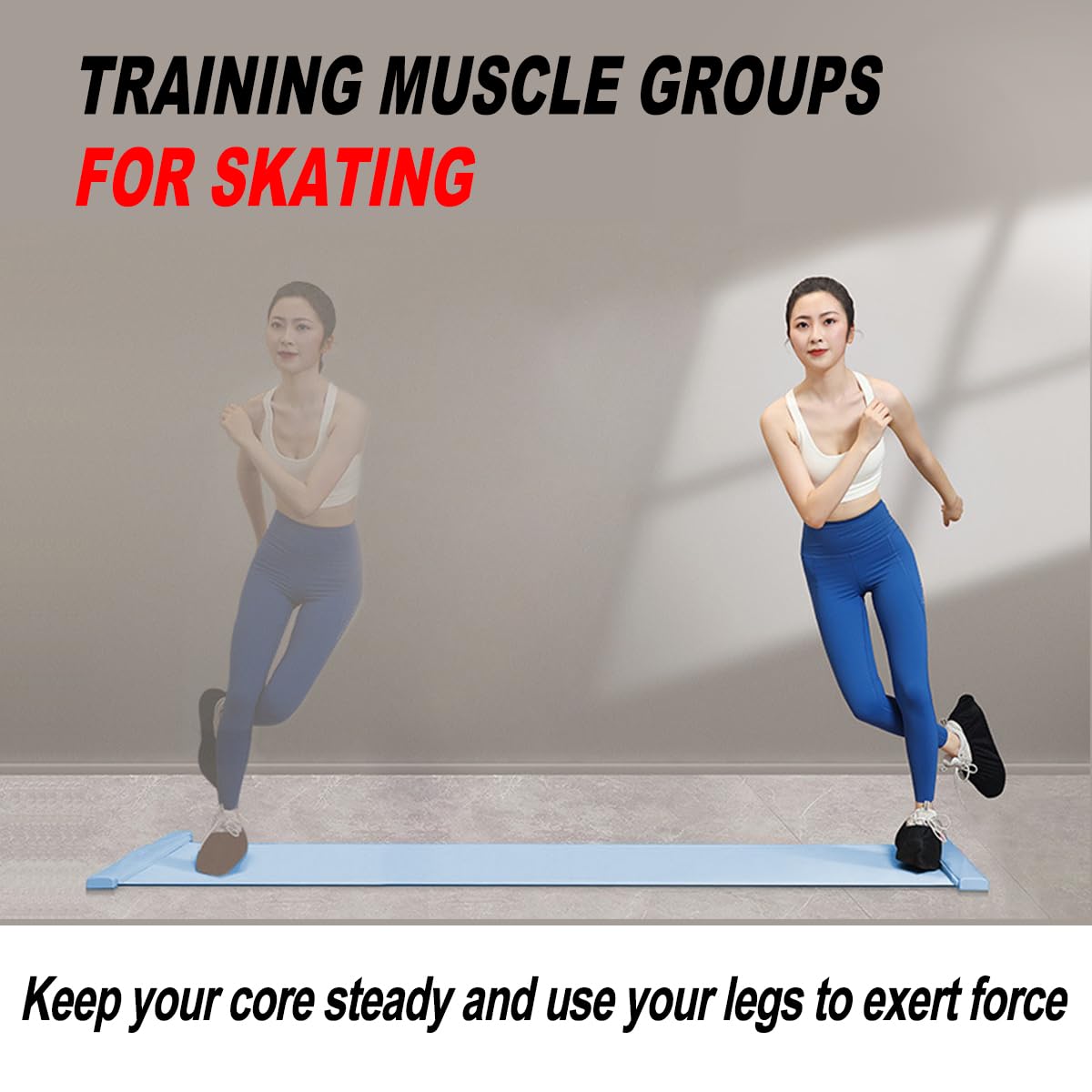 kasifei 6ft Slide Board, Portable Ice Hockey Training Aid, Hockey Training Equipment for Low-Impact, Home Gym Workout and Sports Training