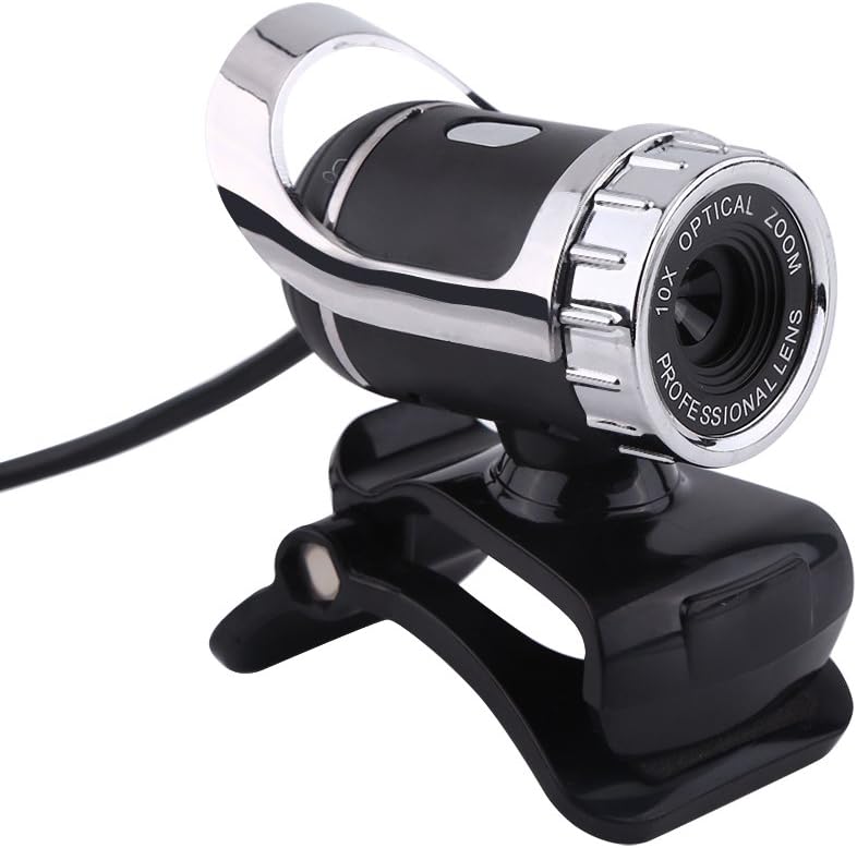 12M 360 20 Web Camera with HD Video Rotating Stand Built-in Microphone Compatible with PC and Laptop Silver Clip On USB
