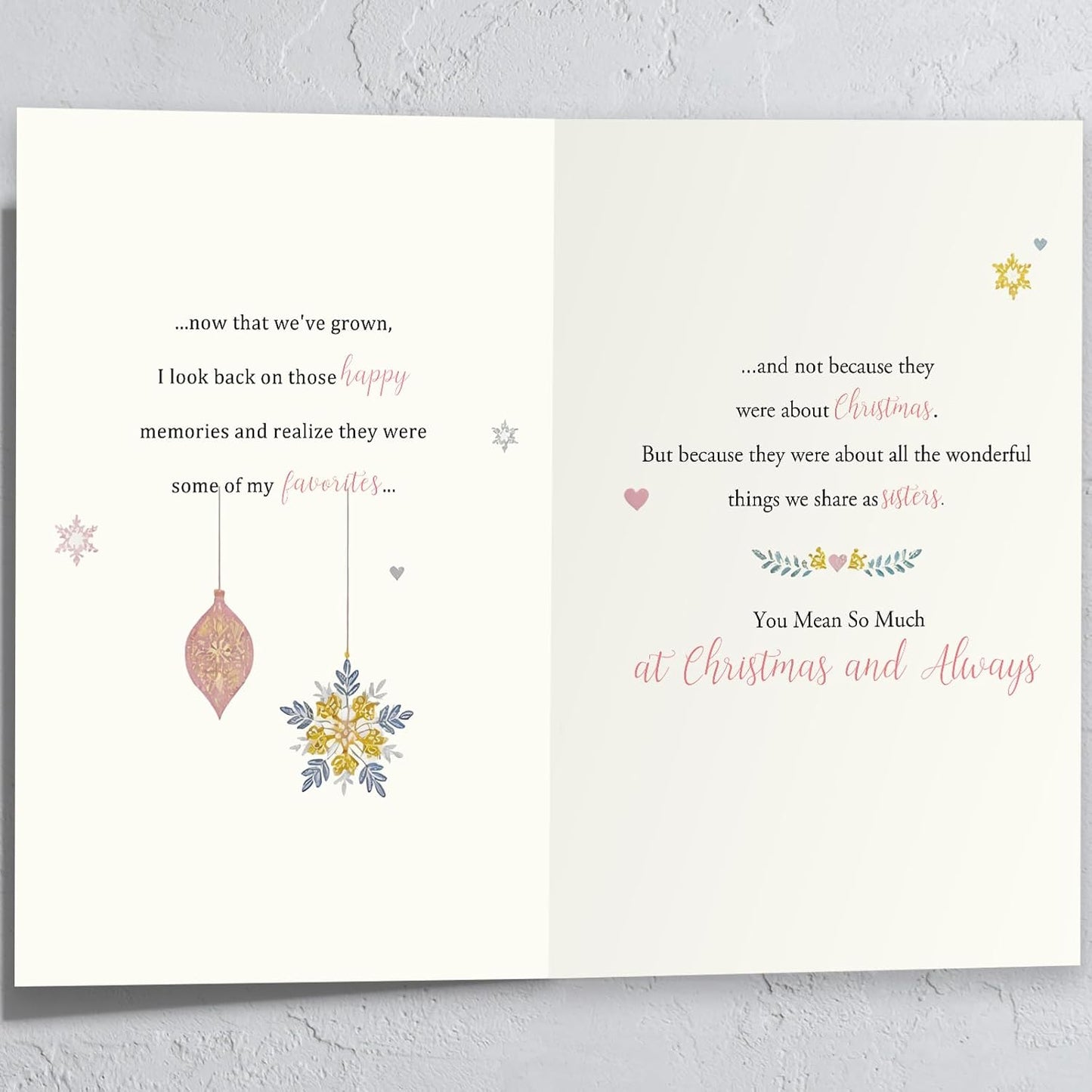 Sister Christmas Card - Merry Xmas Card for Sisters | Perfect Holiday Gift Idea