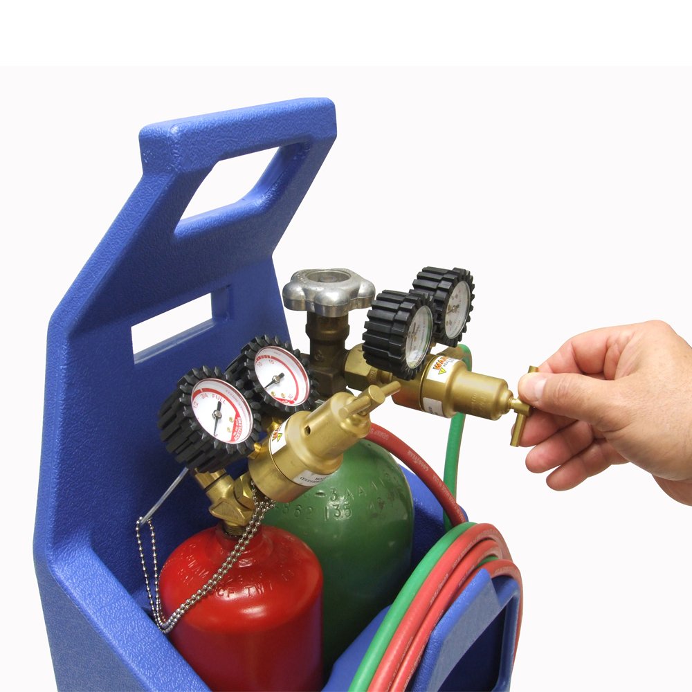 Uniweld KC100P Centurion Weld, Braze Outfit with 511 Plastic Carrying Stand brass, copper, blue