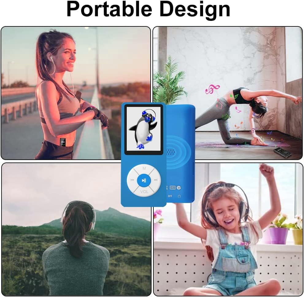 Xidehuy MP3 32GB Player with TF Card,Built-in HD Speaker,Portable HiFi Music Player with Video/Voice Recorder/FM