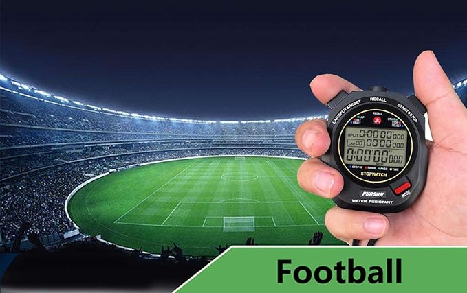Sport Stopwatch Timer with 100X2laps Split Memory/0.001second Timing,Professional Recall Stop Watch Large Display Alarm Clock Multifunctional for Coach Referee Swimming Running Marathon Competition