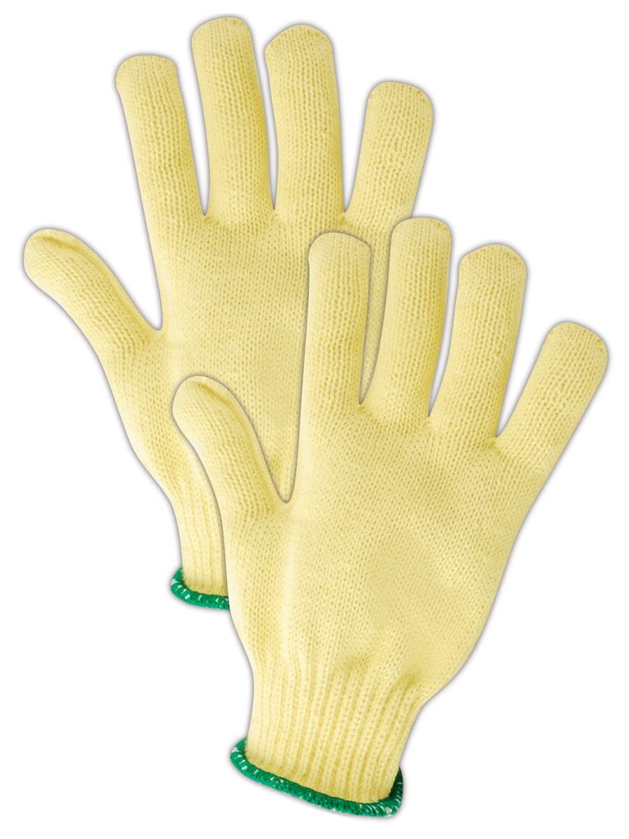 MAGID 590KVT-7 Cut Master 590KVT Kevlar Gloves with Reinforced Thumb Crotch - Cut Level 4, Men's (Fits ), Yellow , Ladies Small (Fits XS) (Pack of 12)
