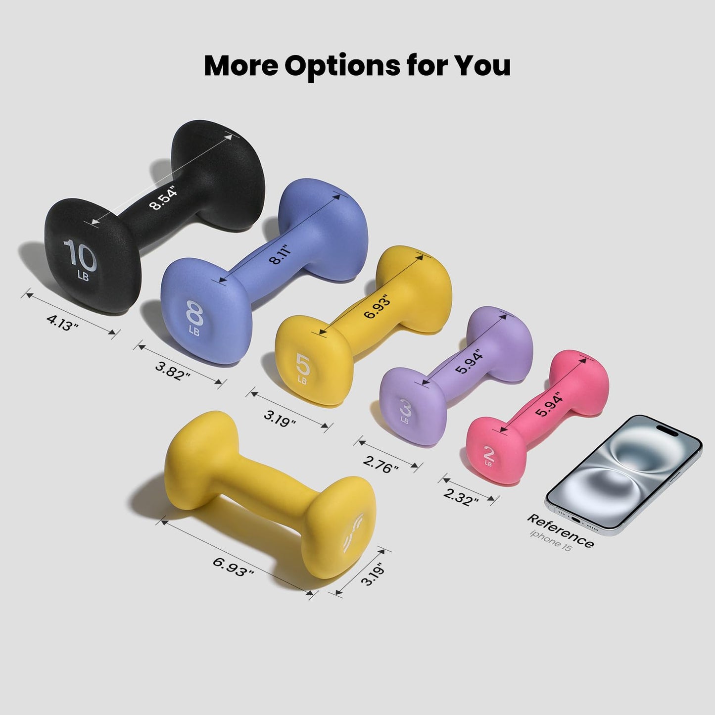 Sportneer Neoprene Dumbbells Set of 2, 2,3, 5, 8, 10lb Hand Weights for Women, Non-Slip Ergonomic Design, Anti-Roll Square Shape at home weights for women (Butter Yellow, 5lb-pair)