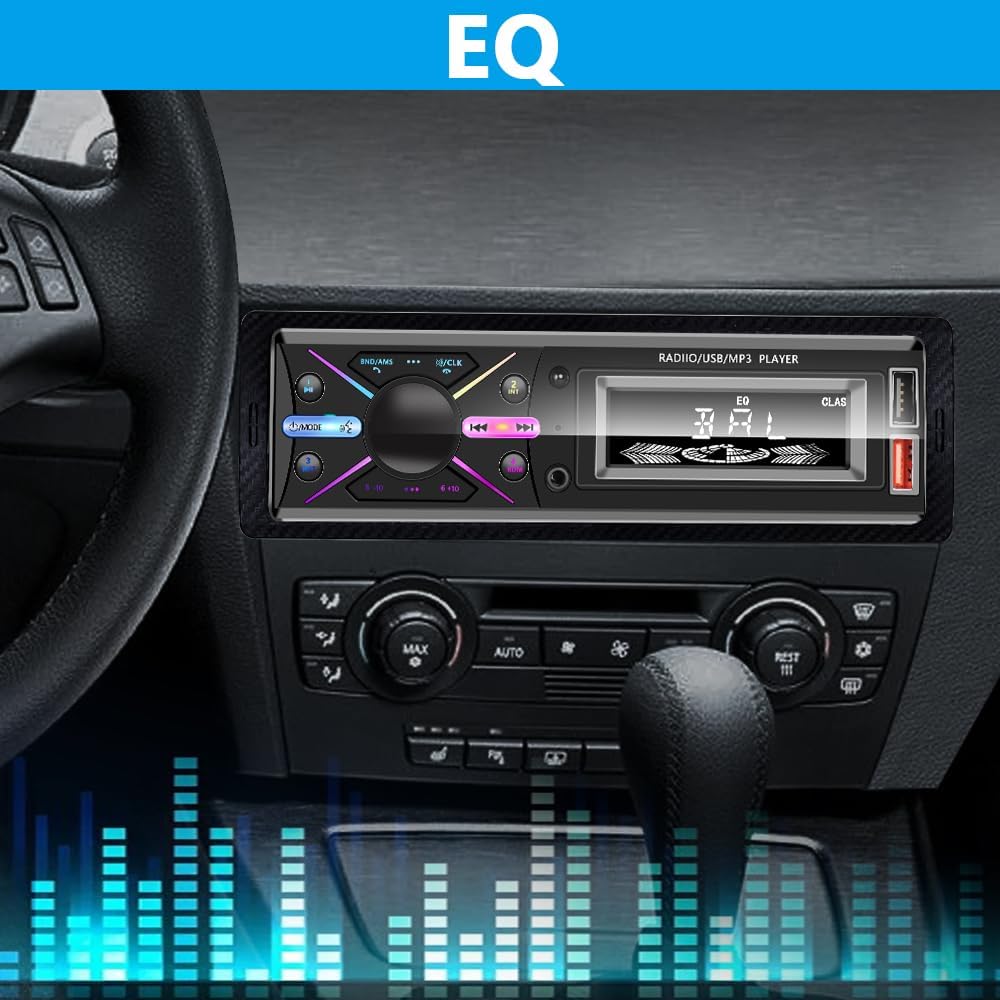 LSLYA MP3 Single Din Car Audio System with APP Control Player for Car Stereo Radio Support Bluetooth