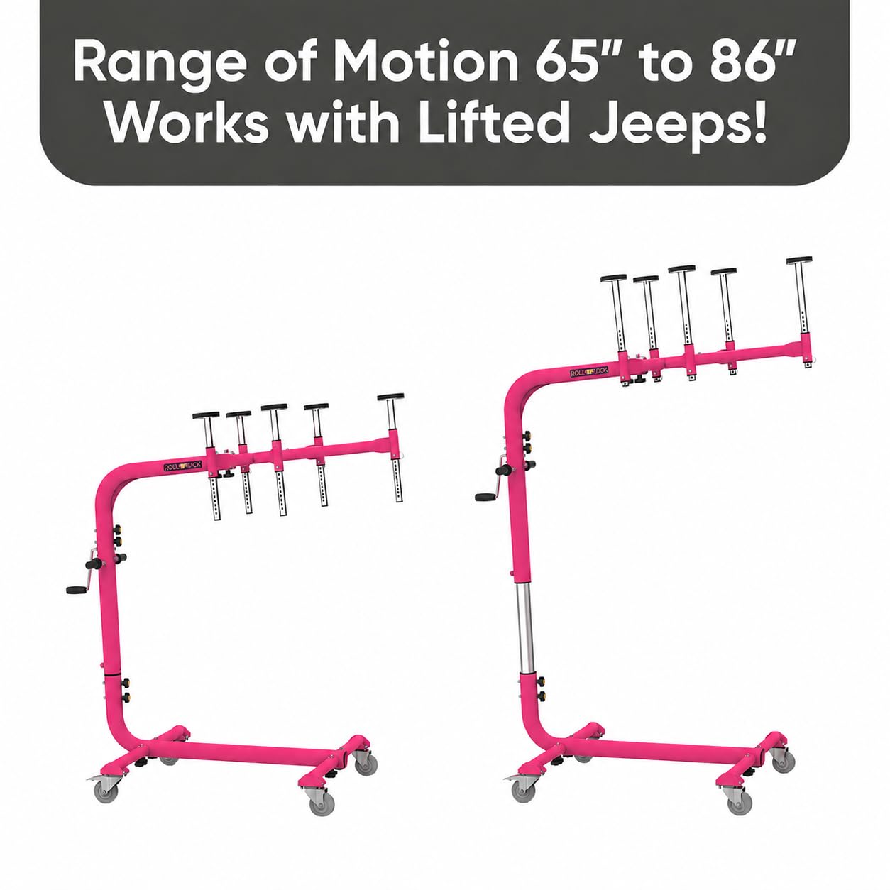 Hard Top Remover Lift for Jeep Wranglers: 1997-to-Present JK JKU JL JLU TJ CJ, 2&4 Door Lifted Jeeps, 4 Door Bronco. Easy Assembly. One Person System. Hardtop Removal/Installation in Minutes. Patented