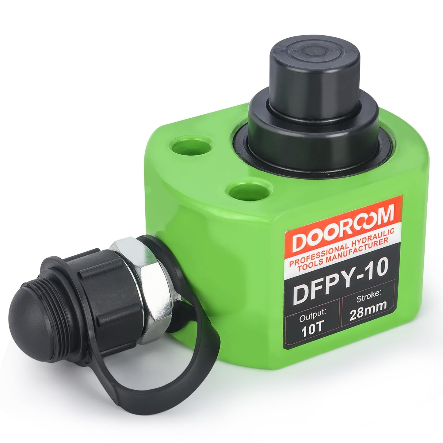 DOOROOM 10T 1.0"/26mm Stroke Portable Hydraulic Cylinder Portable Low Profile Jack Sets Multi-Acting Porta Power Ram Jack Kits Lifting Cylinder with CP-180 Hydraulic Hand Pump