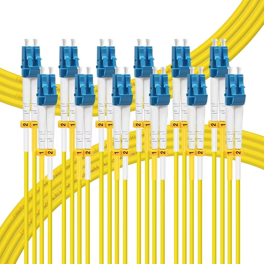 2M-6Pack OS2, 9/125um, 2M(7ft)-6Pack FLYPROFiber- LC to LC Single Mode Fiber Patch Cable SM Fiber Optic Cable, SMF