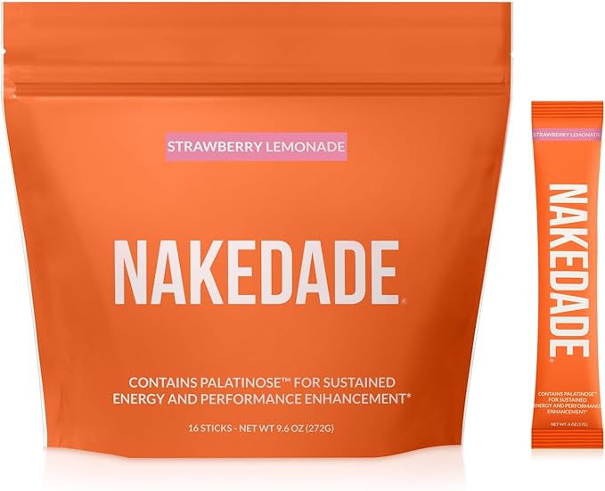 Nakedade Strawberry Lemonade ??Performance Enhancing Sports Drink Powder - Electrolyte Powder ??No GMOs or Artificial Sweeteners, Gluten-Free, Soy-Free, Dairy-Free ??16 Sticks