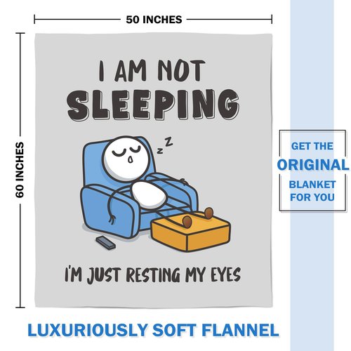 GoMelley Funny Birthday Gifts for Men, Dad, Husband, Fathers Day Anniversary Birthday Gifts for Him, Grandpa, Dad, Husband, Super Soft Flannel Throws Blanket for Napping, 60" x 50" (Gray)