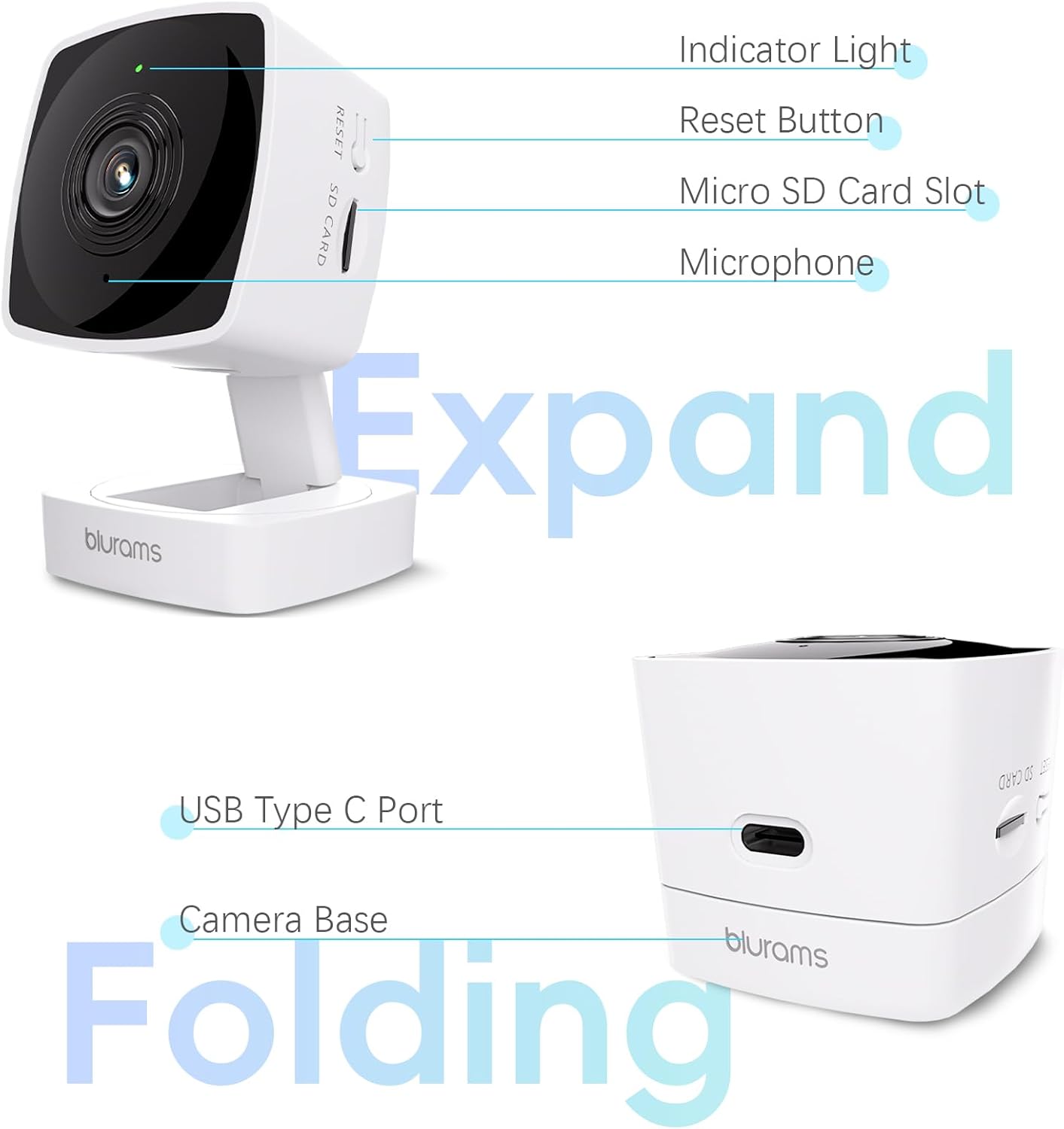 blurams 5G&2.4G, 2K 2-Way Cameras for Home Security Security Camera Indoor, Pet Camera with Phone App, Indoor Camera