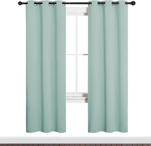 NICETOWN Blackout Curtain Panels - Thermal Insulated Draperies | Aqua, One Pair, 34x72 Inches