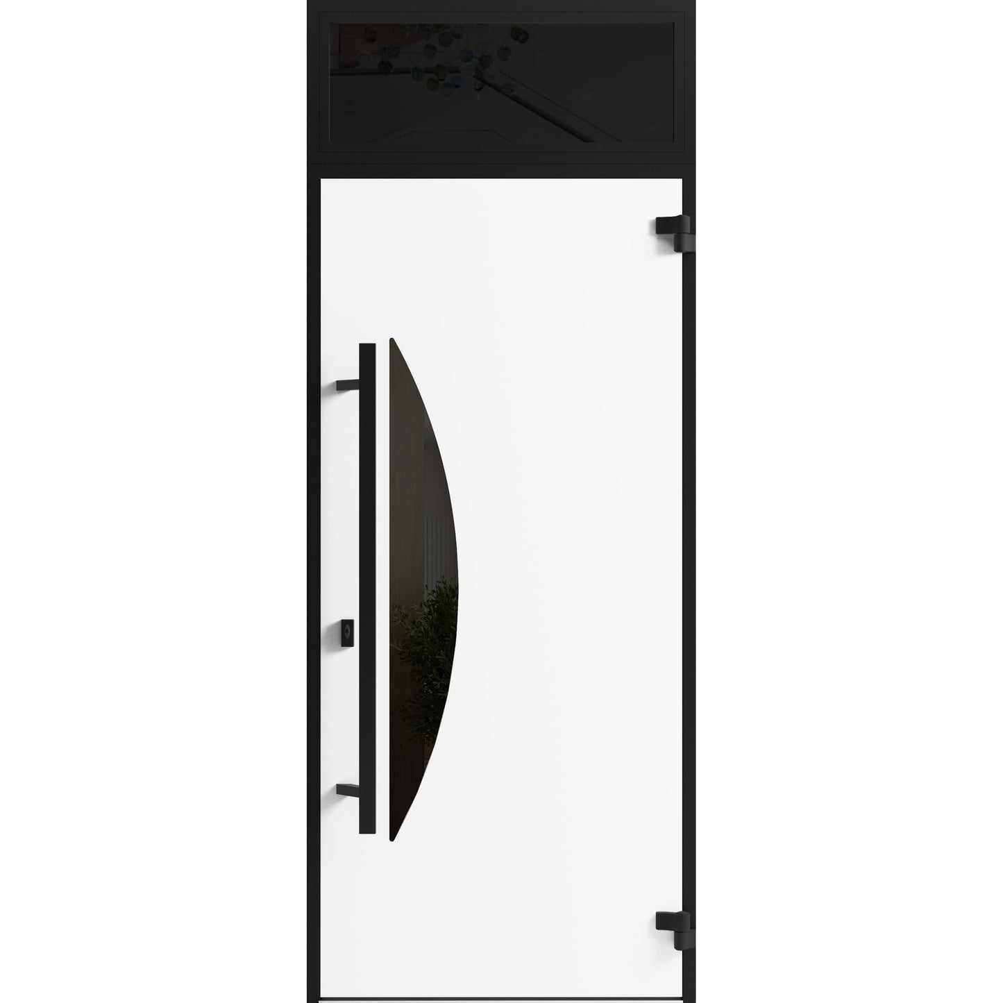 VDOMDOORS Front Exterior Prehung Steel Door/Ronex 1077 Teak/Top Exterior Window Sidelite/Entry Metal Modern Painted W36 x H80+16" Left Hand Inswing