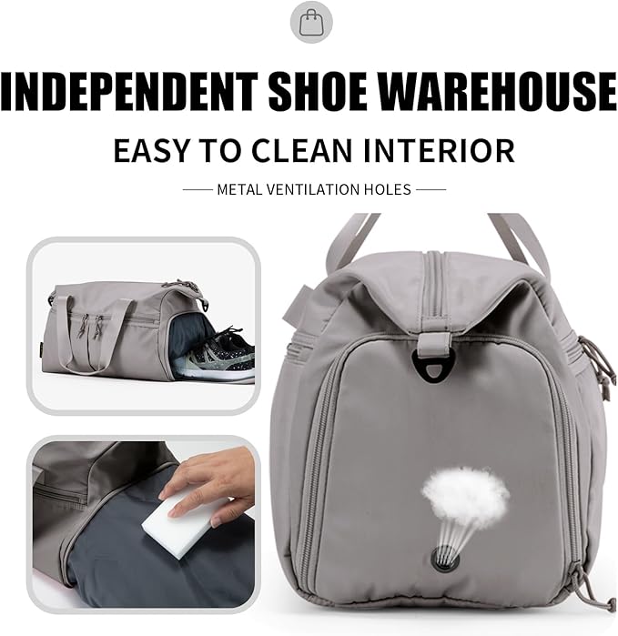 Weekender Duffel Bag with Shoe Compartment And Wet Pocket-Luggage Everyday Overnight Bag for Men and Women Travel-Carry On Gym Bag