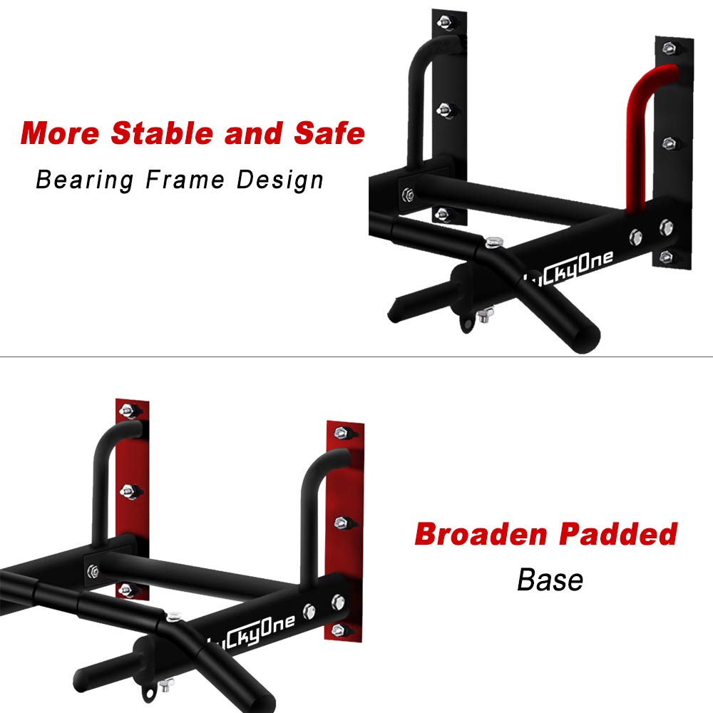 Wall Mount Pull Up Bar, Heavy Duty Steel Joist Mount Chin Up Bar, Pull-Up Bar With Wood Mount and Wall Mount Screws
