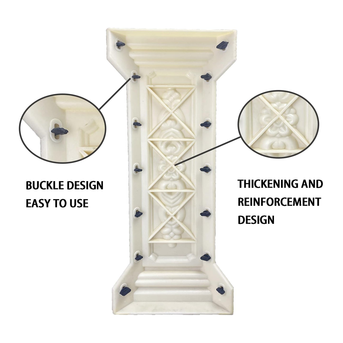 DIYUNIMOULD Concrete Balcony Mold, 26.78 Inches Balcony Spacing Column Mold for Garden Park Balcony Decoration (Floret), White