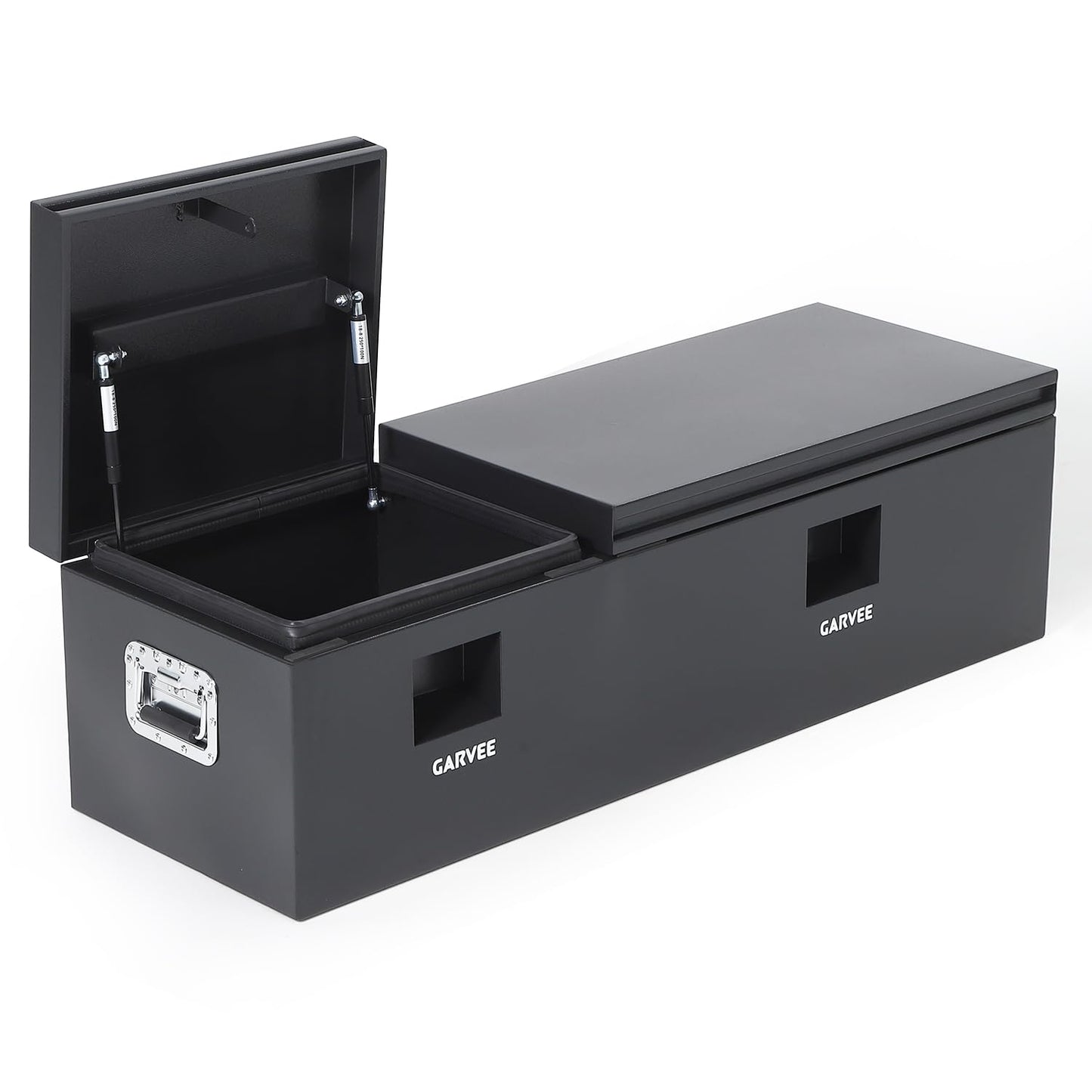 GarveeLife Steel Truck Bed Tool Box, 48x16x14 Inch Storage Box with Side Handle, Chest Toolbox Weatherproof Organizer for Pickup Truck RV Trailer