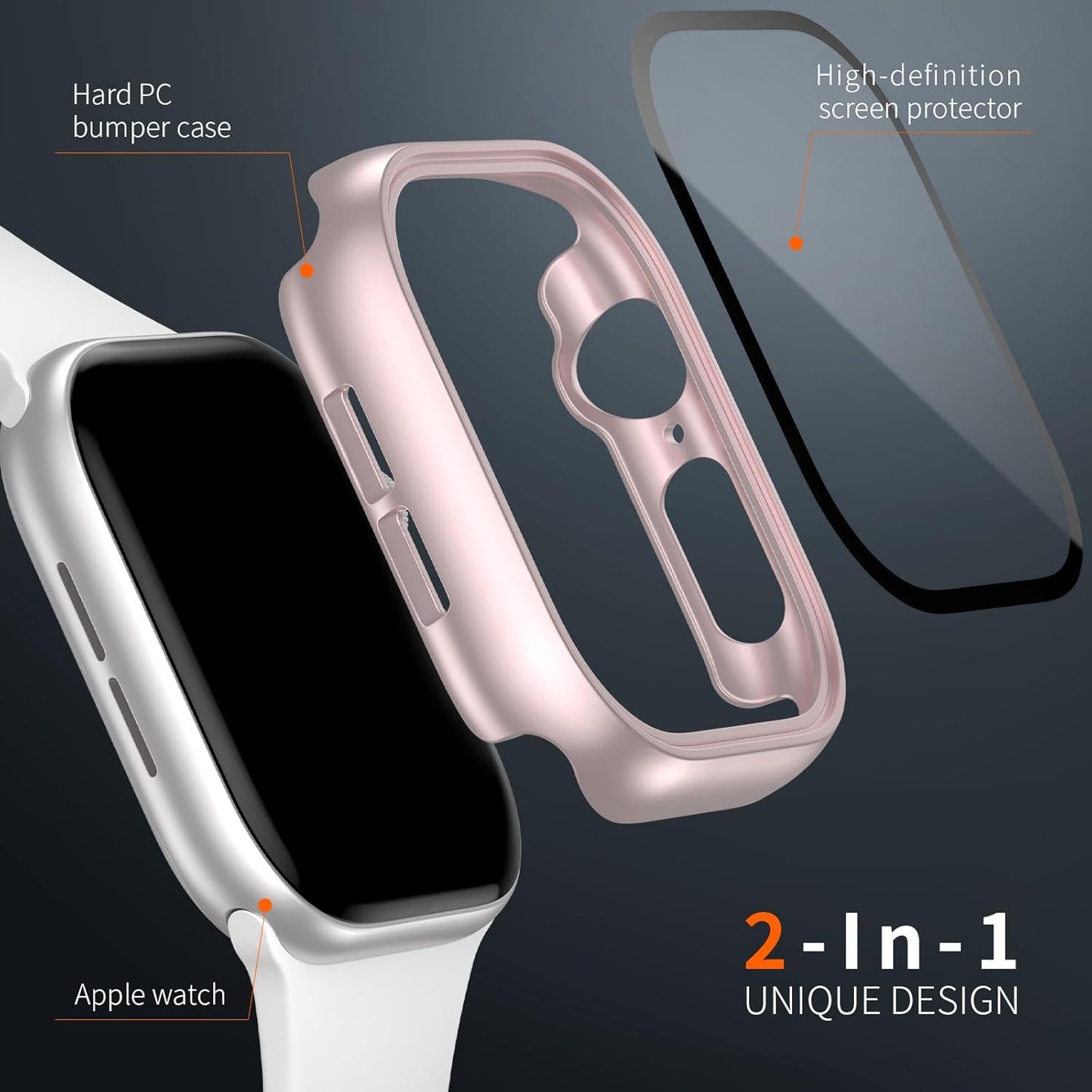 BHARVEST 6 Pack 11/10 42mm 11/10 (6 42mm) Case for Apple Watch Series with Tempered Glass Screen Protector, High