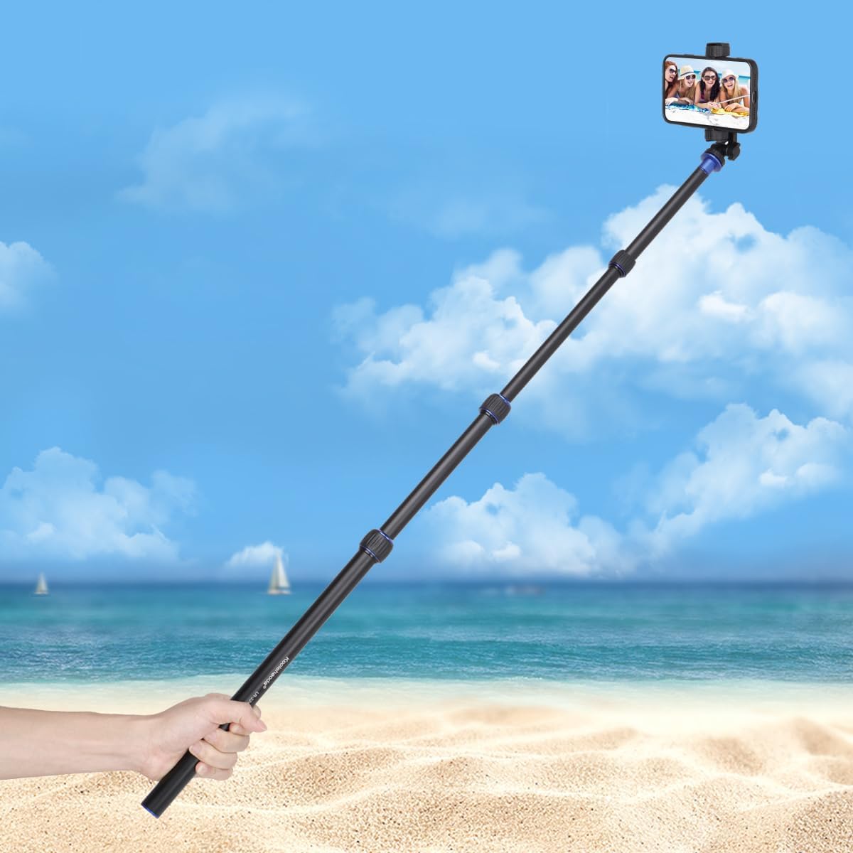 koolehaoda 40inch LR-224 Camera Monopod Tripod Extender Rod, Aluminium Center Column Gimbal Extension Pole Telescopic