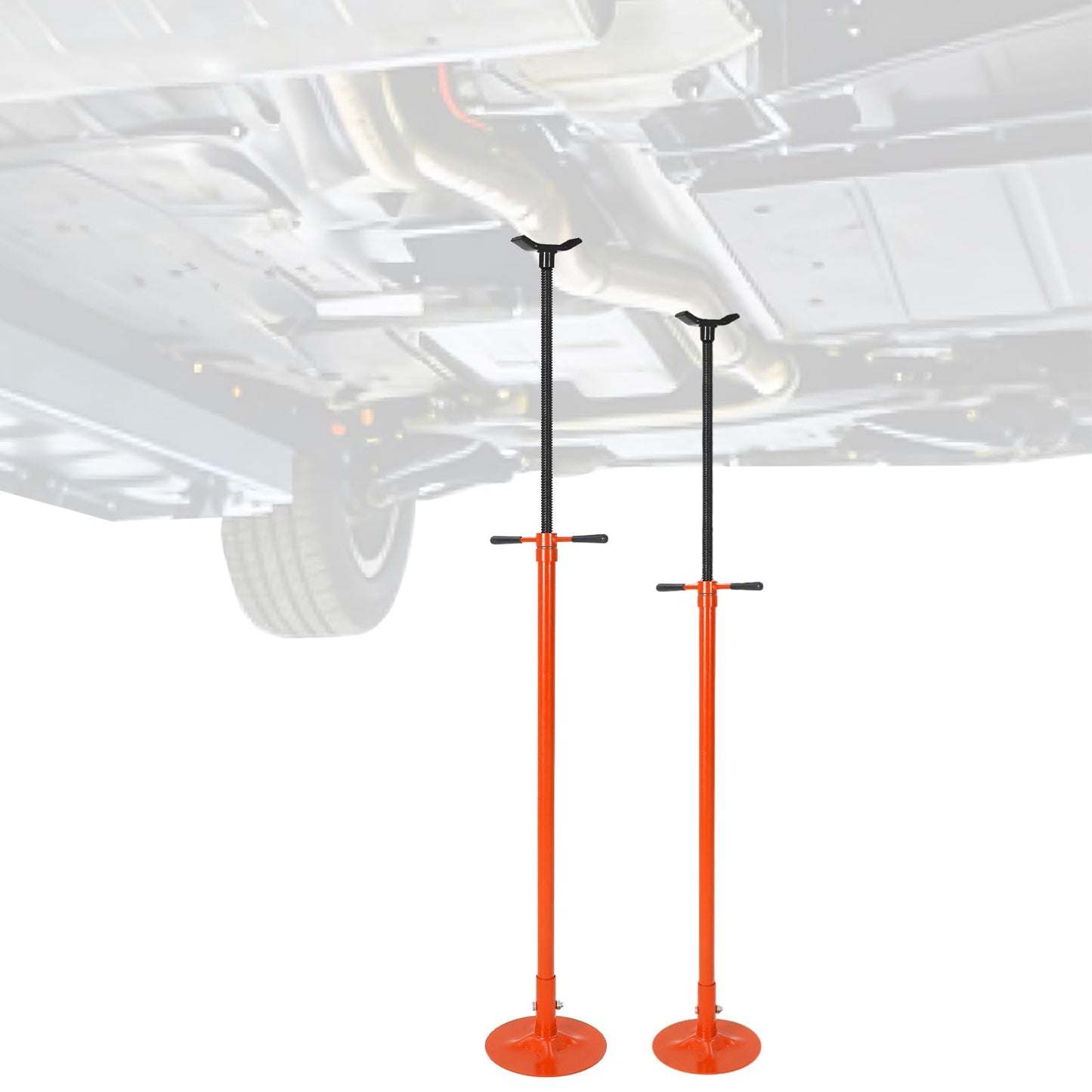 EliteEdge 2 Pack Underhoist Support Stand, 1653 LBS Screw Jack Stand with Adjustable 52"-76" Height, 3/4 Ton Under Hoist Support Stand for Vehicle Lifting & Support