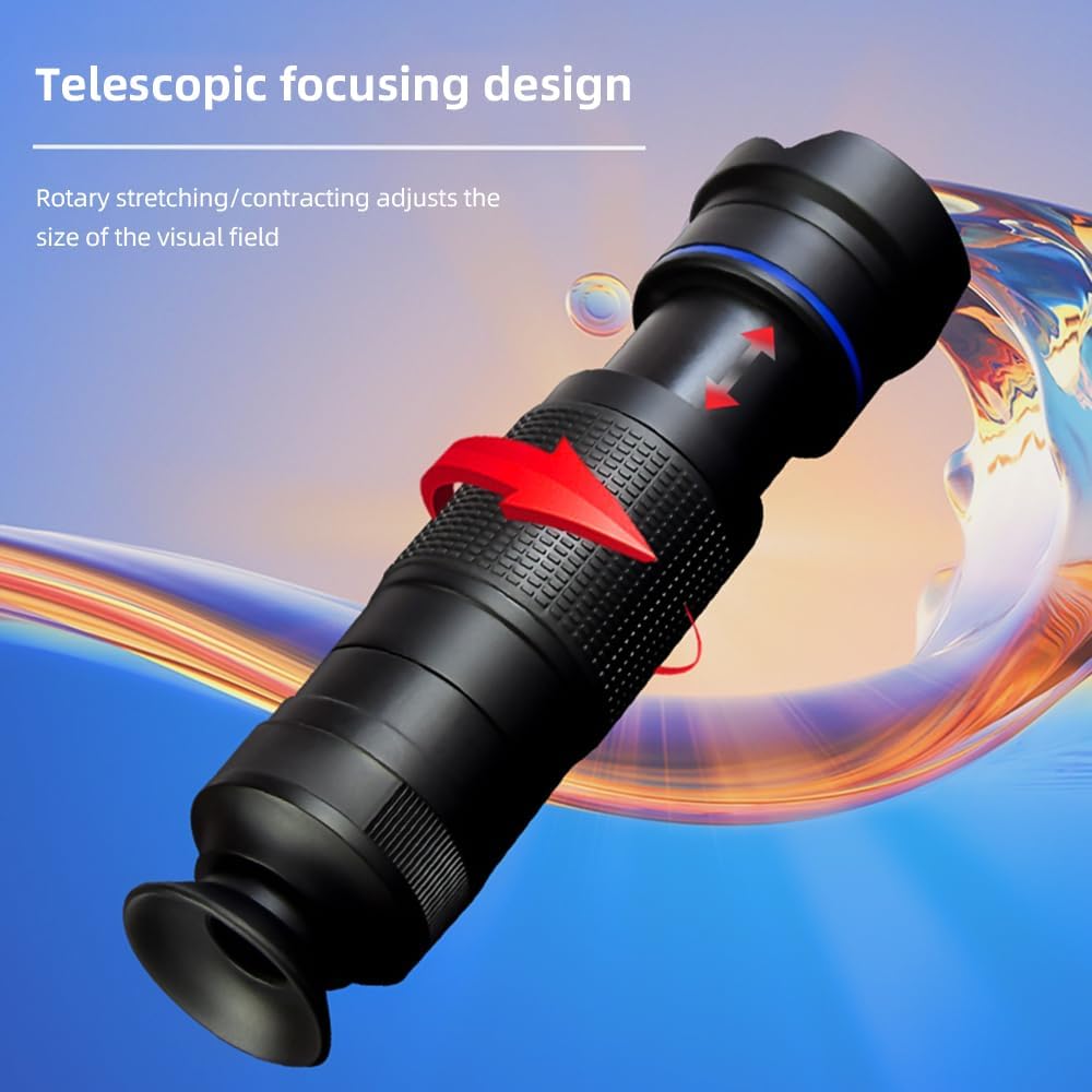 Andoer 36X Telephoto Lens Kit with Mini Tripod, Phone Clip, Holder, Lens Bag, Cleaning Cloth for Hiking, Camping