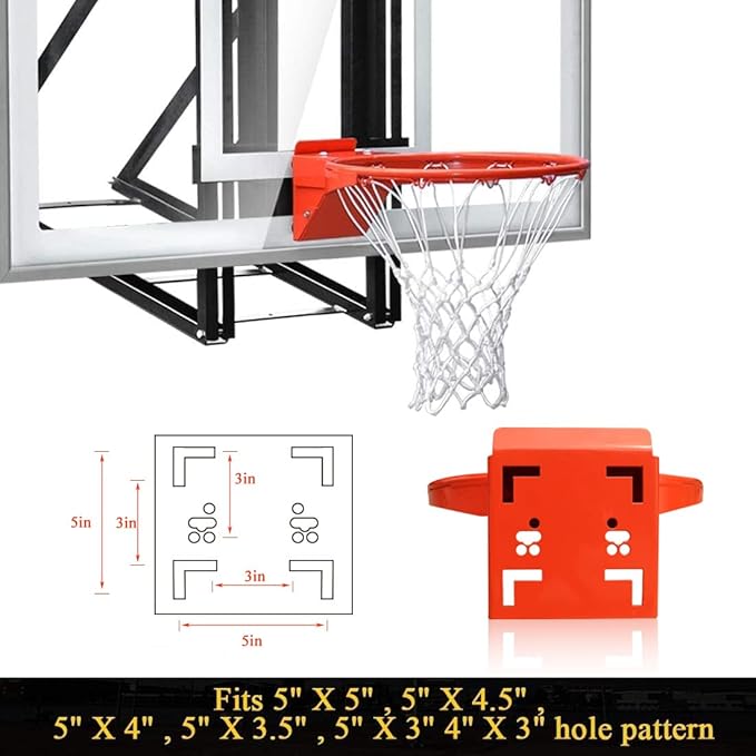 Professional 180º Heavy Duty Breakaway Basketball Rim，18 inch Single Spring Flex Rim Goal Replacement fit Indoor and Outdoor Backboard