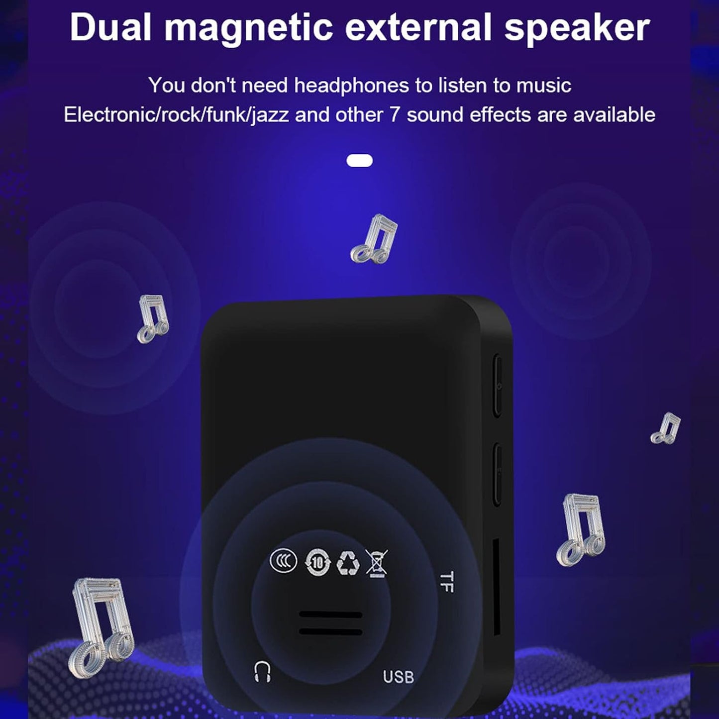ASHATA MP3 1.77 Inch Player, TFT Color Screen HiFi Music Player Build in Speakers, Ebook Reader, Picture Viewer, Video
