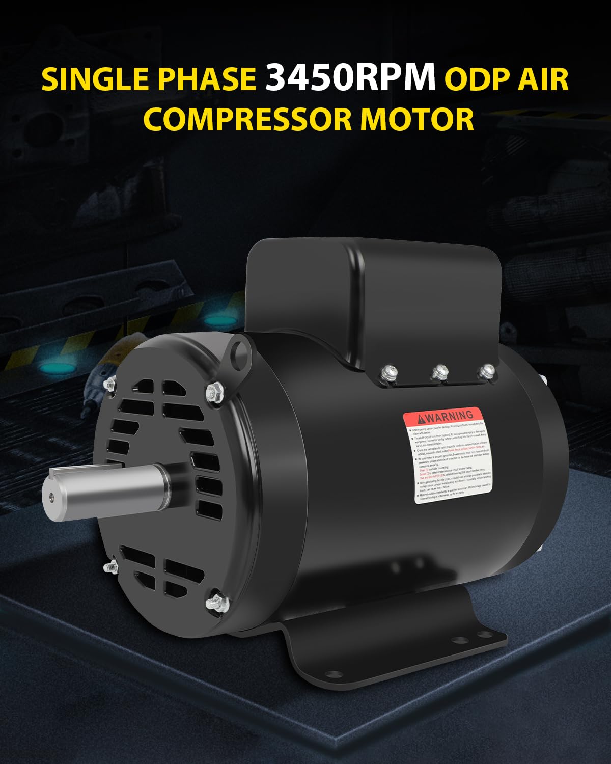 7.5 HP Air Compressor Motor Single Phase 184T Electric Motor 3450RPM 208V-230V 2Pole 1-1/8"Shaft Diameter CW/CCW ODP