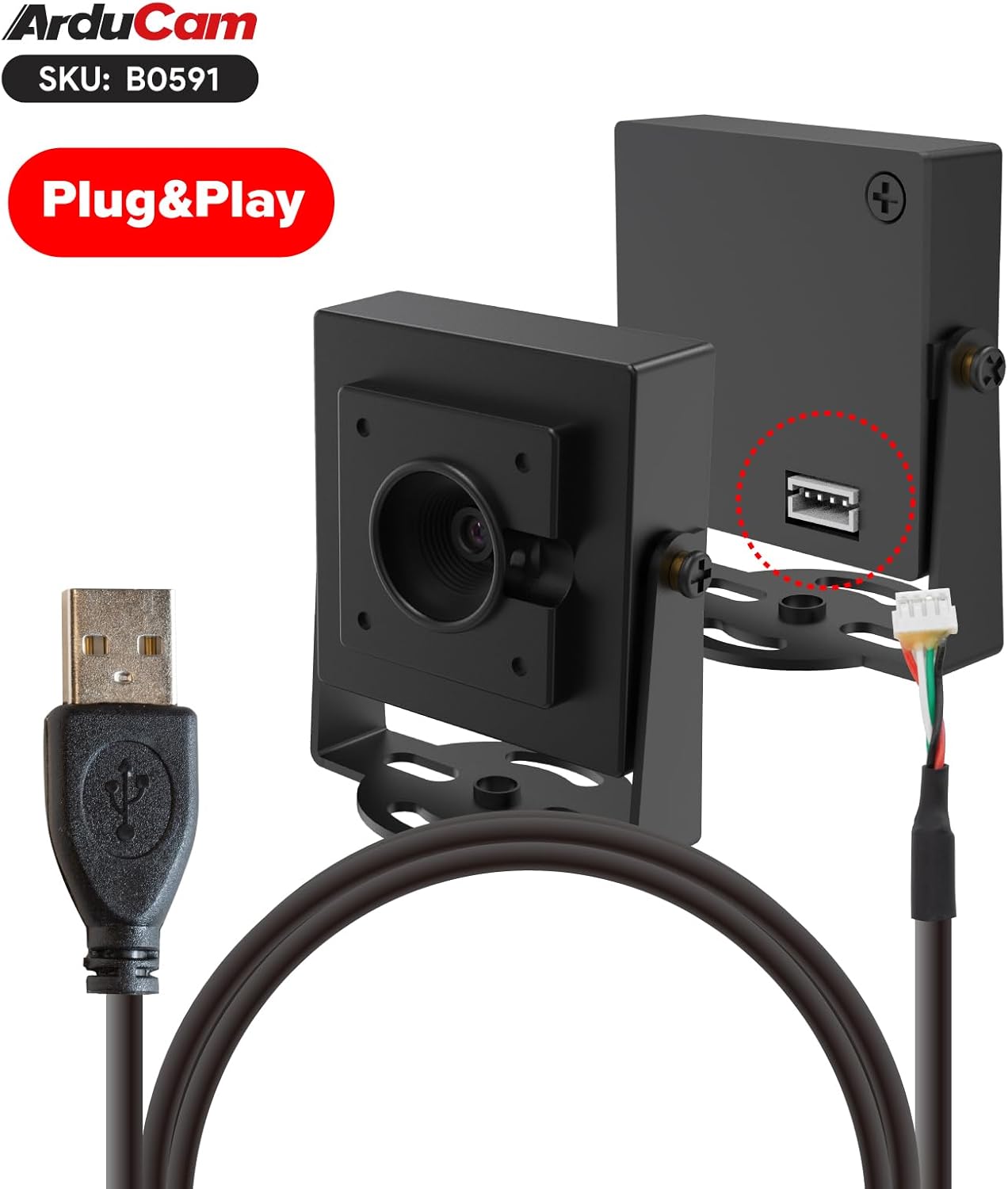 Arducam 30fps@1080P 78(D) HDR USB Camera Module, Autofocus UVC Camera, Mini Webcam for Windows, Linux, Mac OS, Android