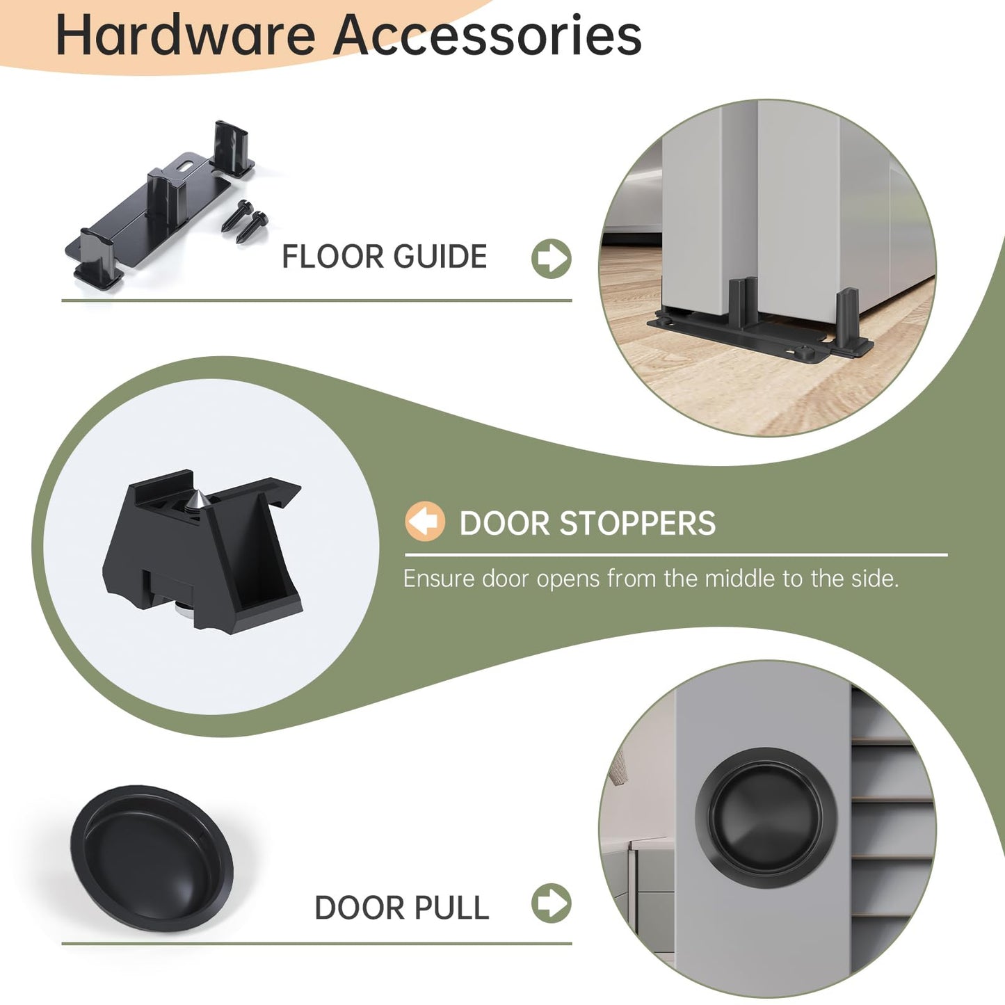 EaseLife 12FT/144in Bypass Double Sliding Pocket Door Hardware Kit,Commercial Grade,Aluminum,Bypassing Wardrobe Closet Door Track for 4 Door System,Slide Smoothly Quietly,Easy Install,Black,No Door