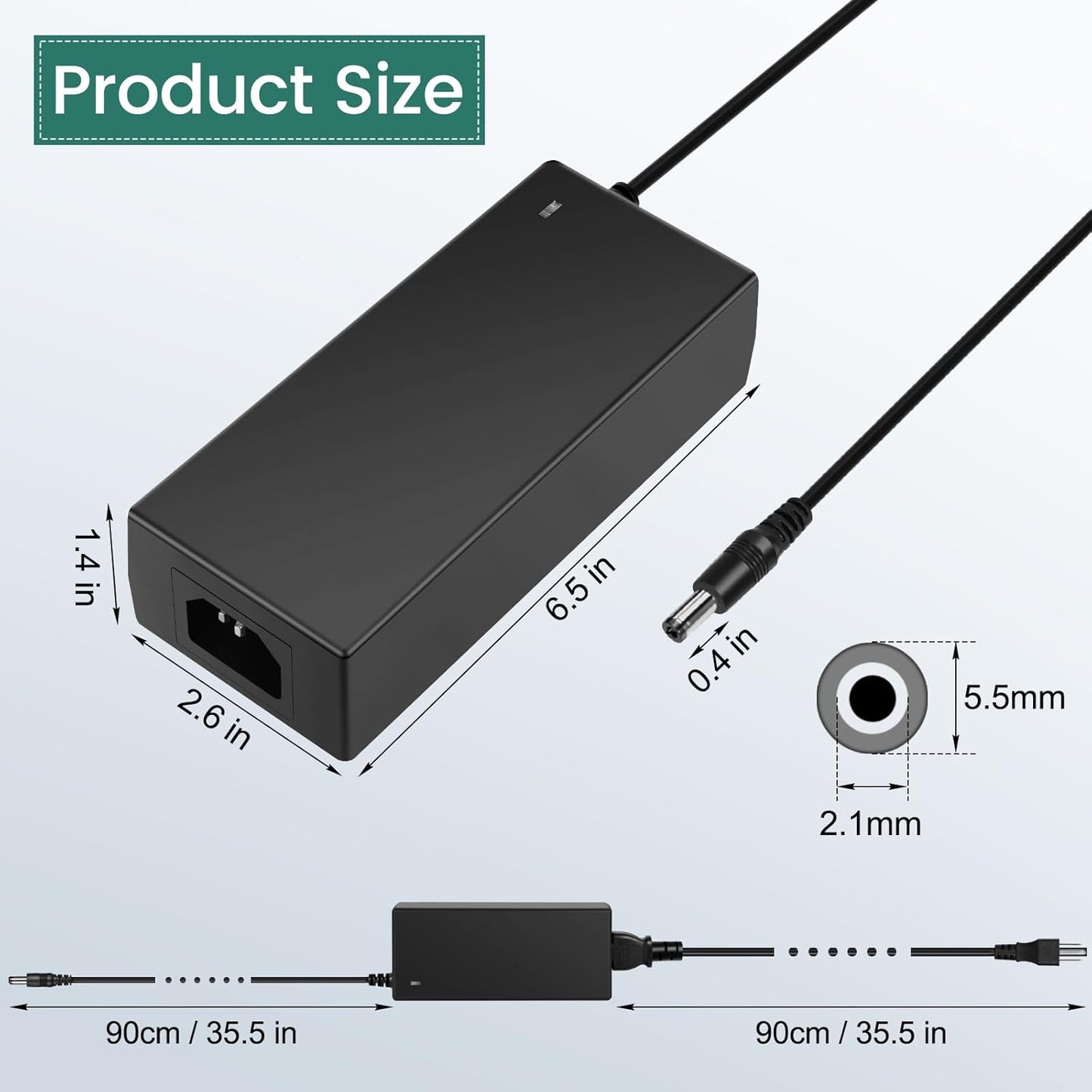 Taormey 24V 5A,AC 100-240V 24 5A Transformer,24V 120W 5.5 2.1mm Power Supply to DC Volt Power Converter Max AC/DC