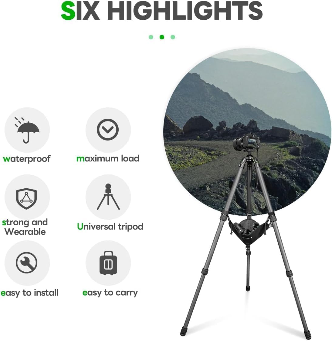 FANAUE TS-01 Heavy Duty Tripod Sandbag - Adjustable Black Stone Bag for Stability