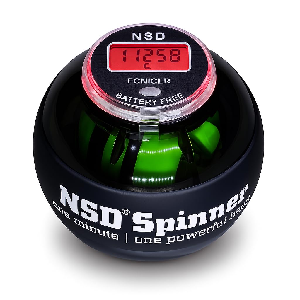 Manual Thumb Wind Start NSD Spinner Gyro Ball with Counter – Up to 18,000 RPM Premium & Durable hand strengthener and wrist exerciser for grip strength training, forearm workout, and pain relief