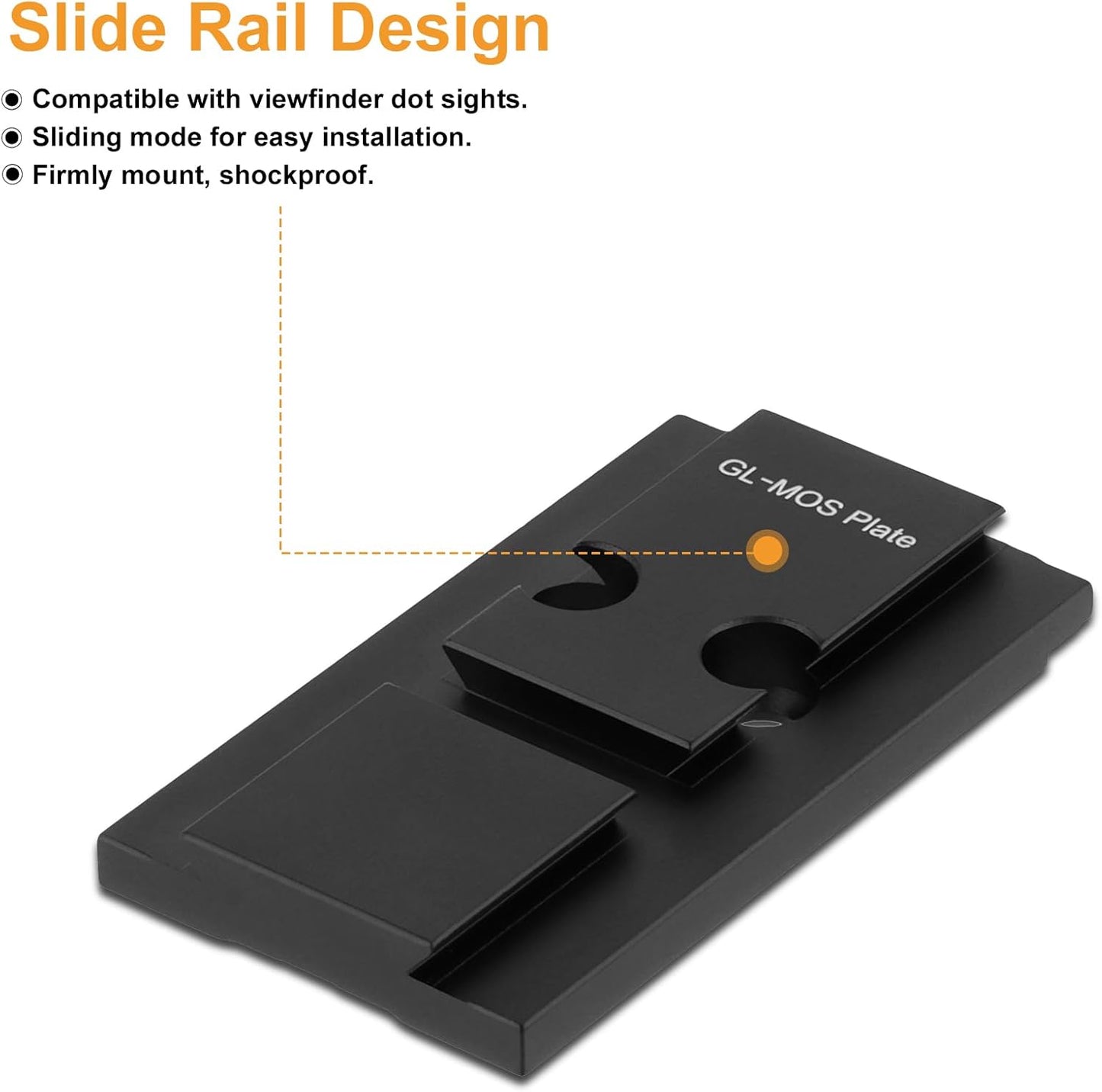 ToopMount T10 Viewfinder Dot Sight Mount Plate, GL-MOS-AC Optics Mounting Adapter Plate, Dot Sight Slide Mount Base