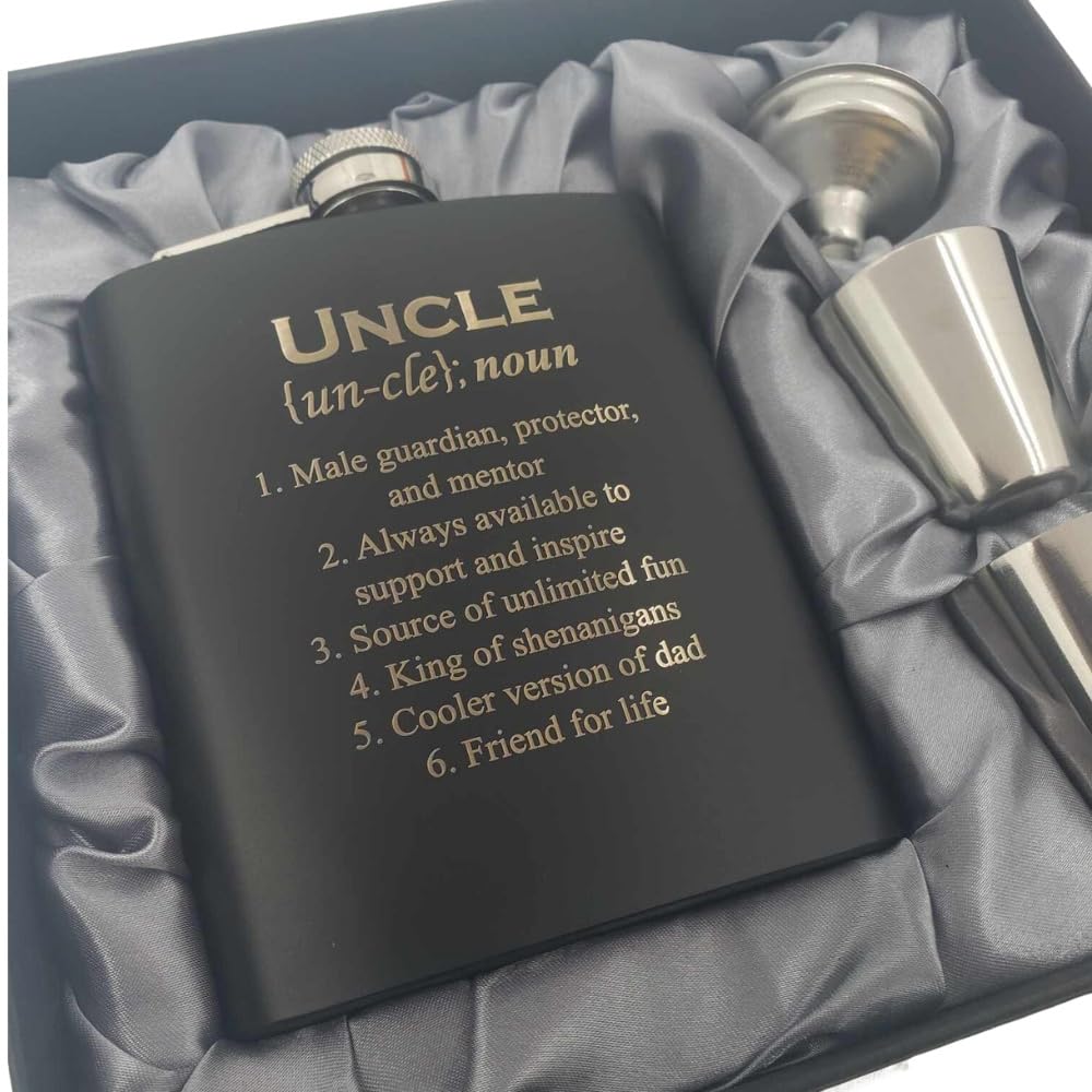 Favorite Uncle Gifts from Niece Funny, Birthday Gifts for Uncle from Nephew, Funny Fathers Day for Uncles, from Nephew, Godfather Gift, Pregnancy Announcement, Hip Flask