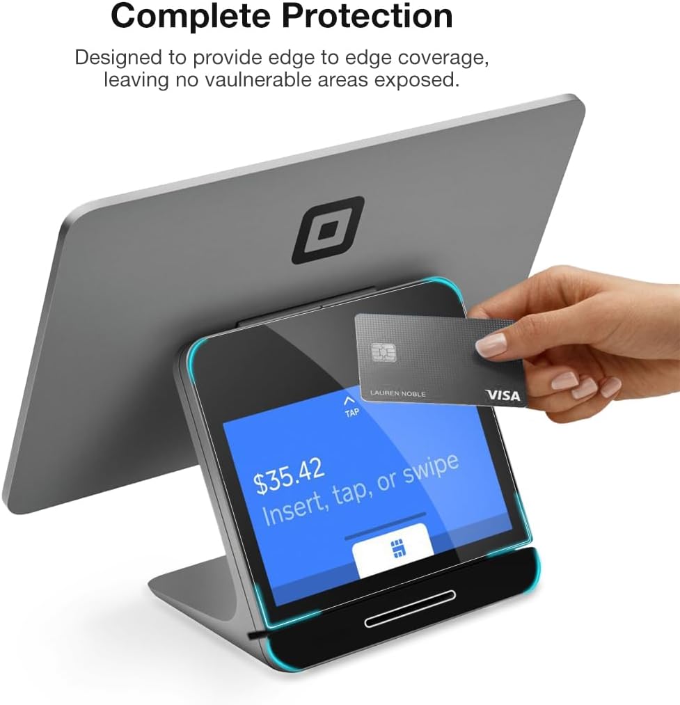 (3 magglass Screen Protector Designed for Square Register Piece) UHD Protective Tempered Glass Guard