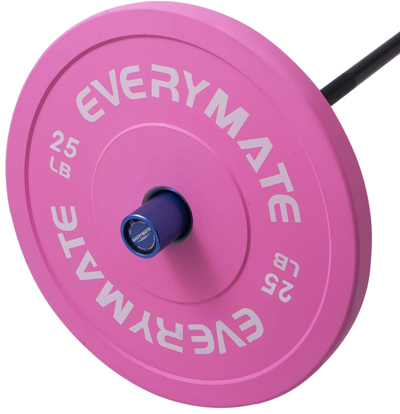 EVERYMATE 25LB Olympic Bumper Plates Pink Bumper Plates Set Weight Plates for Cross Training and Olympic Weightlifting, 2 Inch Bumper Plates,1 Bumper Plate