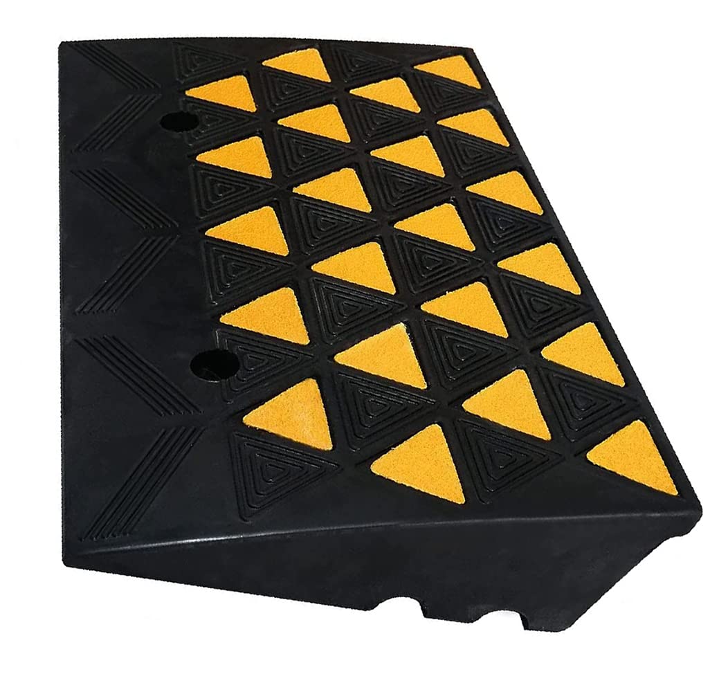 BESEA Rubber Curb Ramp 6" inch High 23.6" Length (Heavy Duty Ramp, 1PCS), for Driveway Curb Ramp Car Motorcycle Loading Dock Truck Pickup Truck Threshold Ramp(6 inch Height, Capacity 60000lbs)-1pack
