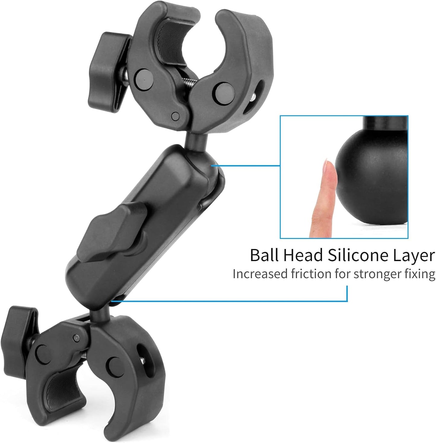 SOONSUN 360 Double Super Clamp Camera Mount, Umbrella Clamp for Chair, Desk, Stroller, Wagons, Tripod, Pole, Light