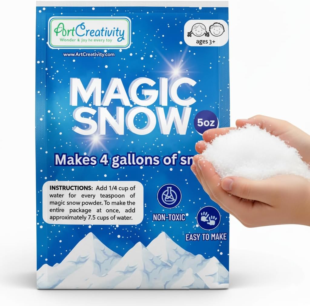 ArtCreativity Instant Snow Powder - Create 4 Gallons of Realistic Fake Snow | Perfect for Sensory Play & Holiday Fun