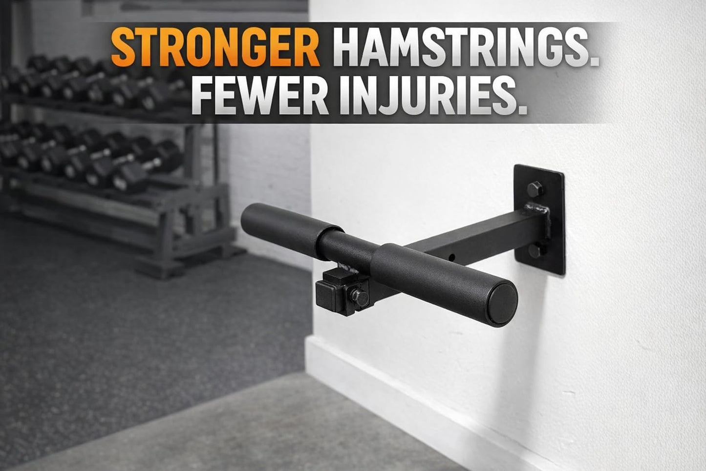 Trenbon Wall Mount Nordic Hamstring Curl Bar Training Equipment for Hamstring Curls Spanish Squats Sit-Ups Core Twists and More (Black)