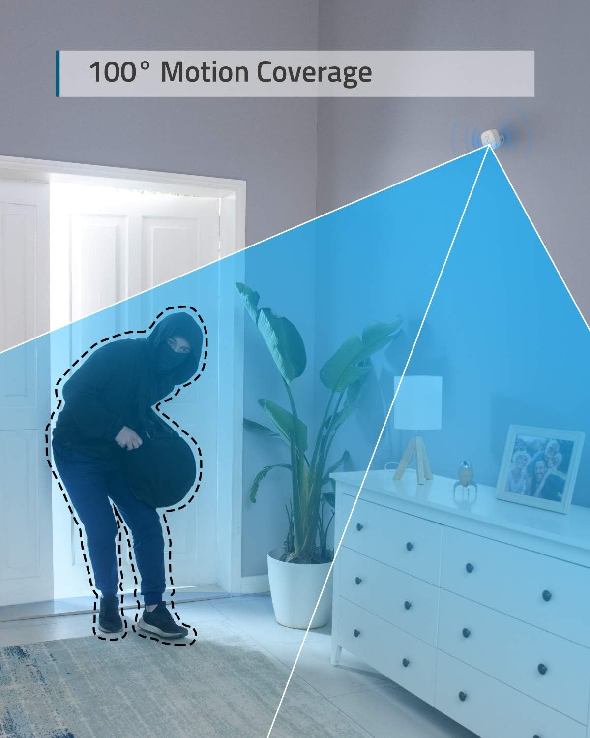 eufy Security 100 30 2-Year 24/7 Motion Sensor, Home Alarm System, Coverage, ft Detection Range, Battery Life