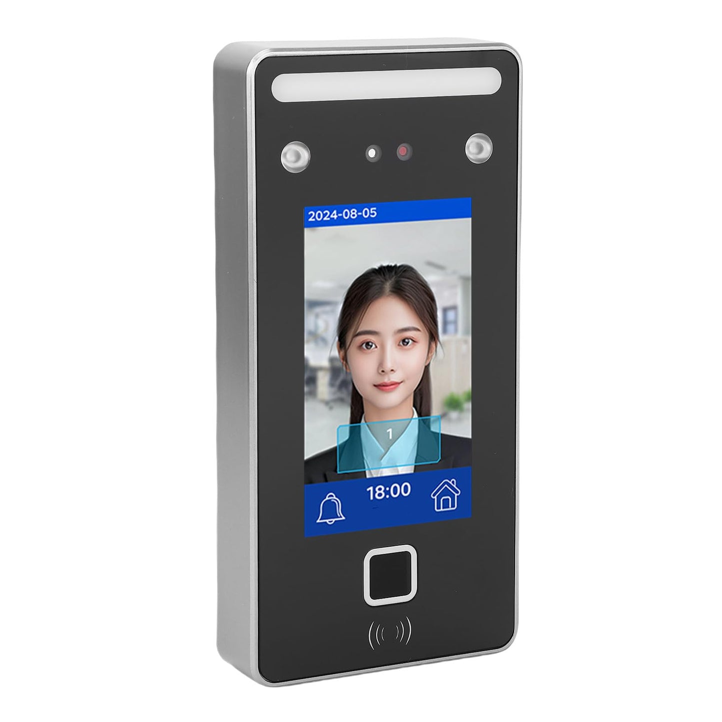 Face Recognition Attendance System, Biometric Time Clock with 4.3" LCD Display, 2000-User Capacity, Dual Camera Access Control for Offices, Hotels, Factories